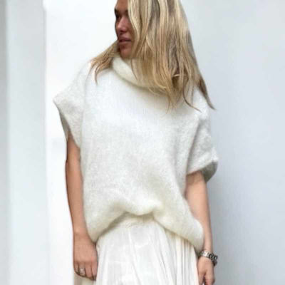 mohair strik vest