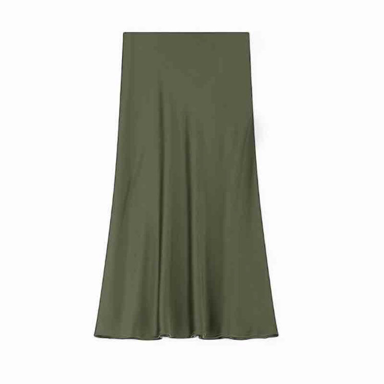 mid satin nederdel