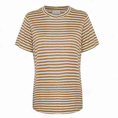 stribet hør t-shirt