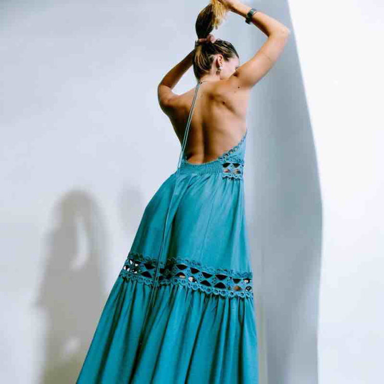 halter kjole long