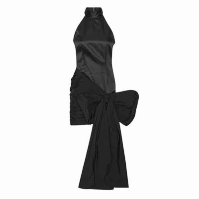 satin bow dress