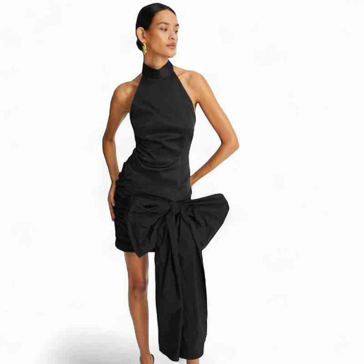 satin bow dress