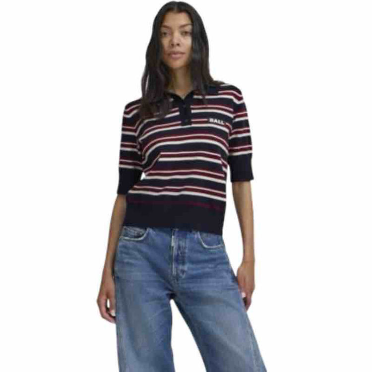 knit strib polo