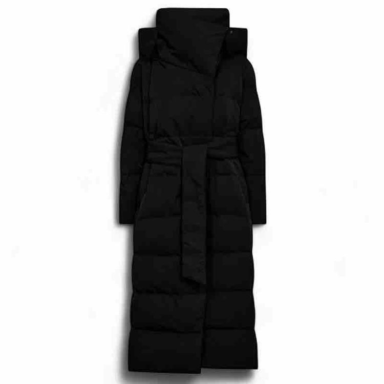 dunjakke lang med krave