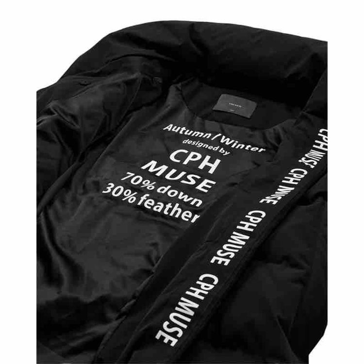 dunjakke lang med krave