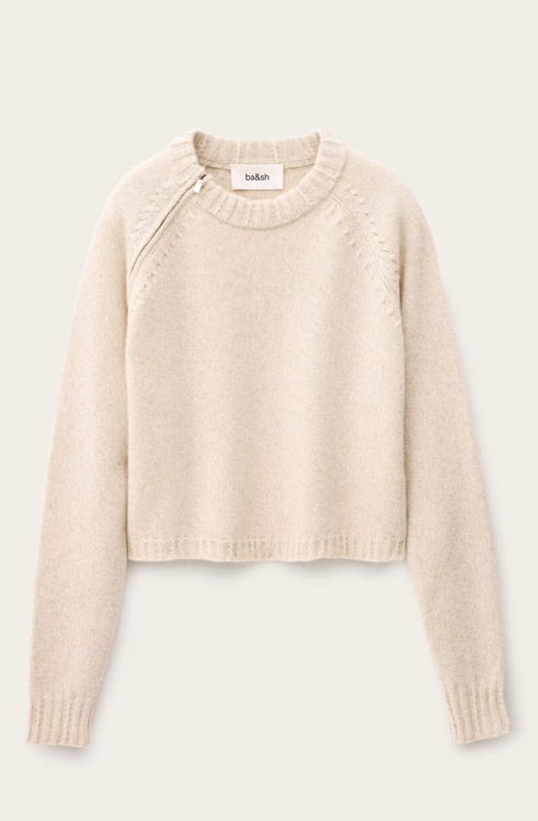 cashmere strik med lynlås