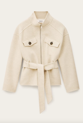 jakke kort med bindebånd