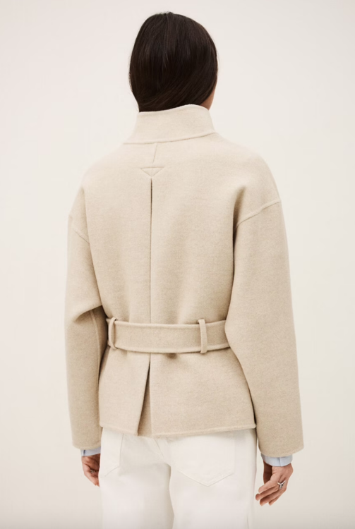 jakke kort med bindebånd